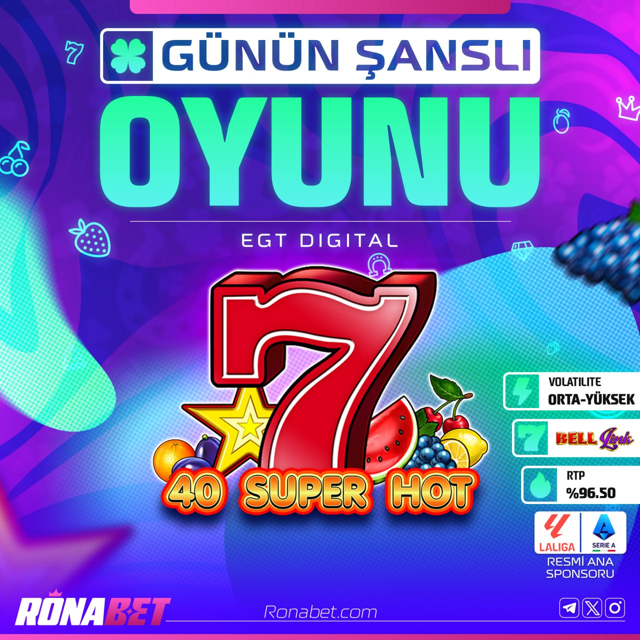 Günün Şanslı Oyunu: 40 Super Hot – Meyvelerin Zamanı!